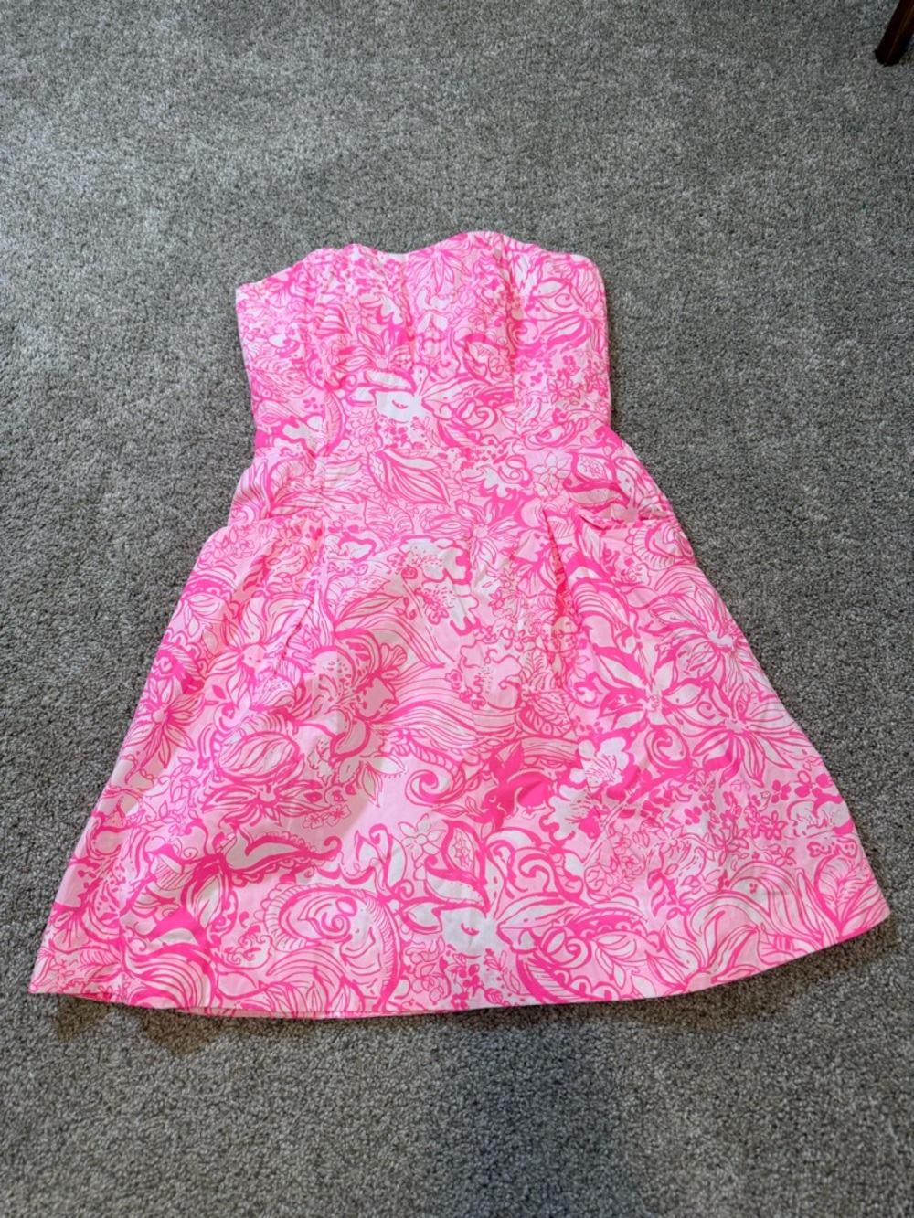 Lilly Pulitzer Pink Floral Strapless Sundress - Picture 3 of 10
